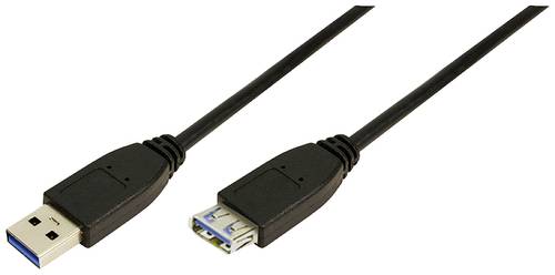 LogiLink USB-Kabel USB 3.2 Gen1 (USB 3.0 / USB 3.1 Gen1) USB-A Stecker, USB-A Buchse 2.00m Schwarz C von Logilink
