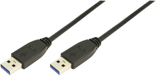 LogiLink USB-Kabel USB 3.2 Gen1 (USB 3.0 / USB 3.1 Gen1) USB-A Stecker, USB-A Stecker 1.00m Schwarz von Logilink