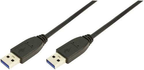 LogiLink USB-Kabel USB 3.2 Gen1 (USB 3.0 / USB 3.1 Gen1) USB-A Stecker, USB-A Stecker 2.00m Schwarz von Logilink
