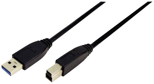 LogiLink USB-Kabel USB 3.2 Gen1 (USB 3.0 / USB 3.1 Gen1) USB-A Stecker, USB-B Stecker 2.00m Schwarz von Logilink