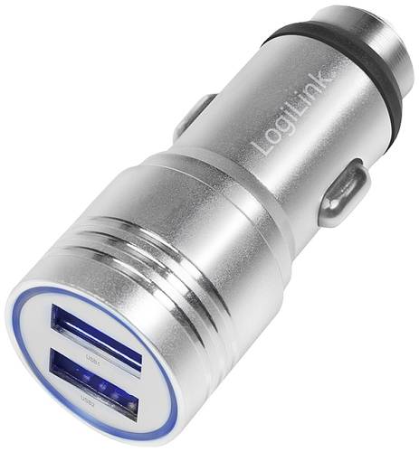 LogiLink USB-Ladegerät 10.5W KFZ Ausgangsstrom (max.) 2100mA Anzahl Ausgänge: 2 x USB-A Nothammer- von Logilink