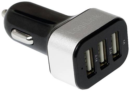 LogiLink USB-Ladegerät 25.5W KFZ Ausgangsstrom (max.) 2100mA Anzahl Ausgänge: 3 x USB-A von Logilink