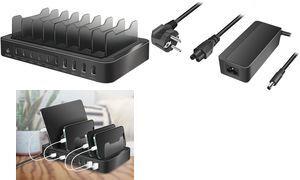 LogiLink USB-Ladestation, 4x USB-A & 6x USB-C, 120 Watt gleichzeitiges Laden von zu 10 USB-Geräten, Eingang: 9-21 V - 1 Stück (PA0327) von Logilink