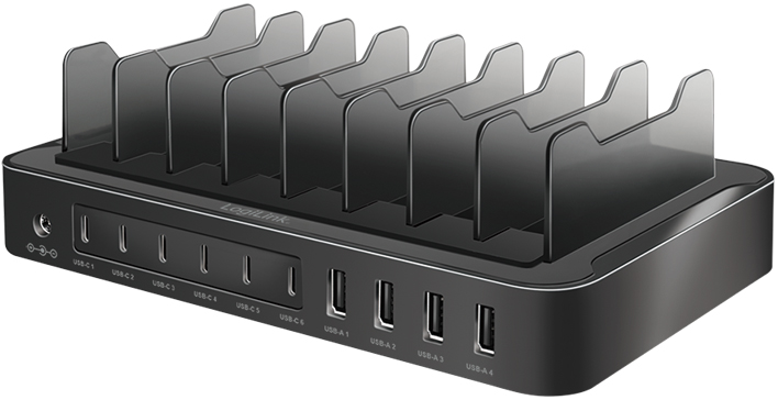 LogiLink USB-Ladestation, 4x USB-A & 6x USB-C, 120 Watt von Logilink