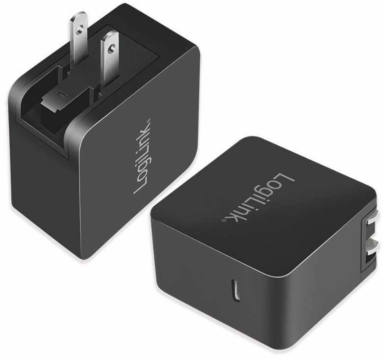 LogiLink USB-Reiseadapter, USB-C, GaN-Technologie, schwarz von Logilink