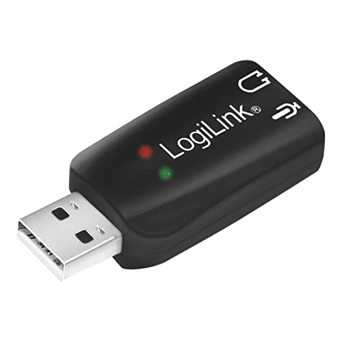 LogiLink USB Soundkarte mit Virtual 3D Soundeffekt, Simuliert 5.1 Surround Sound Effekte schwarz von Logilink
