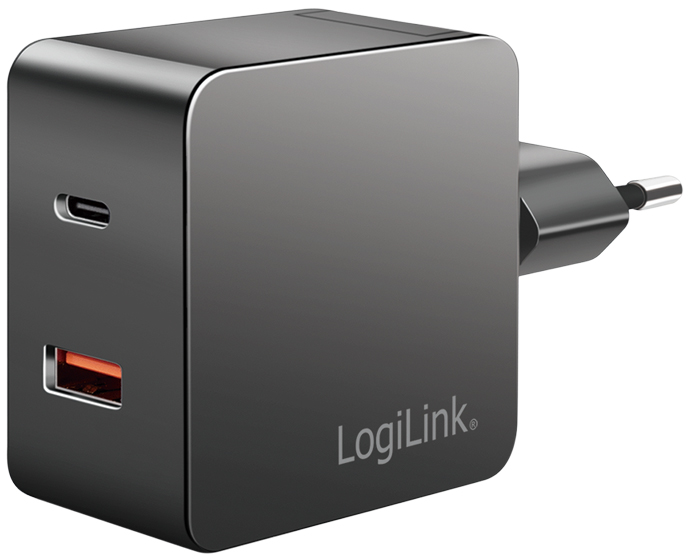 LogiLink USB-Steckdosenadapter, 1x USB-A, 1x USB-C, 45 Watt von Logilink