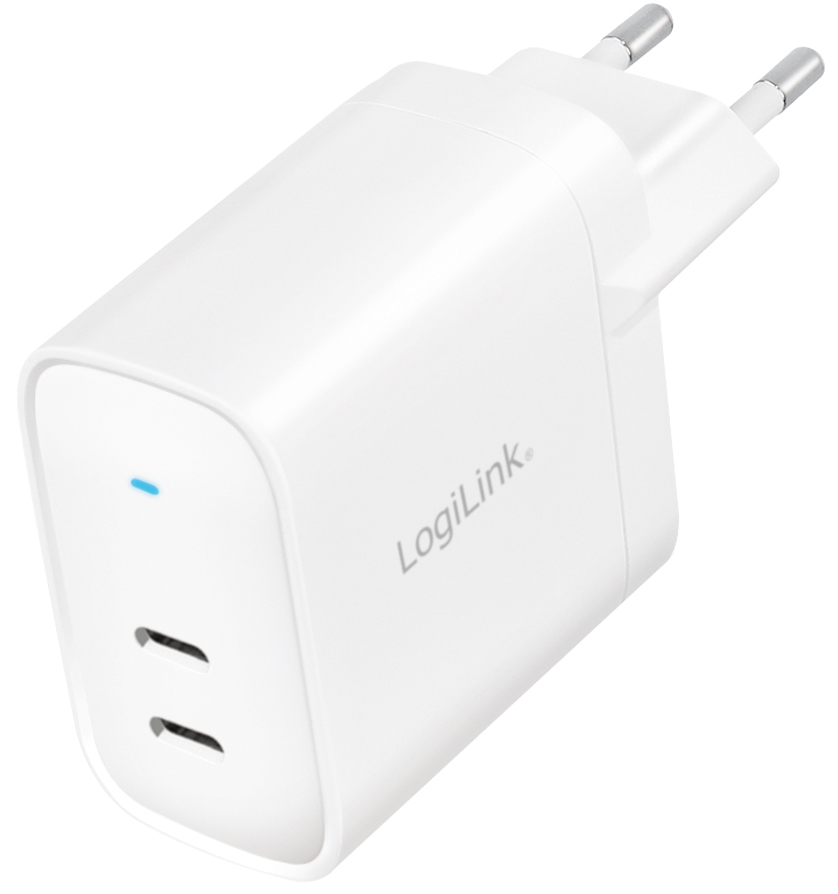 LogiLink USB-Steckdosenadapter, 2x USB-C, weiß, 65 Watt von Logilink