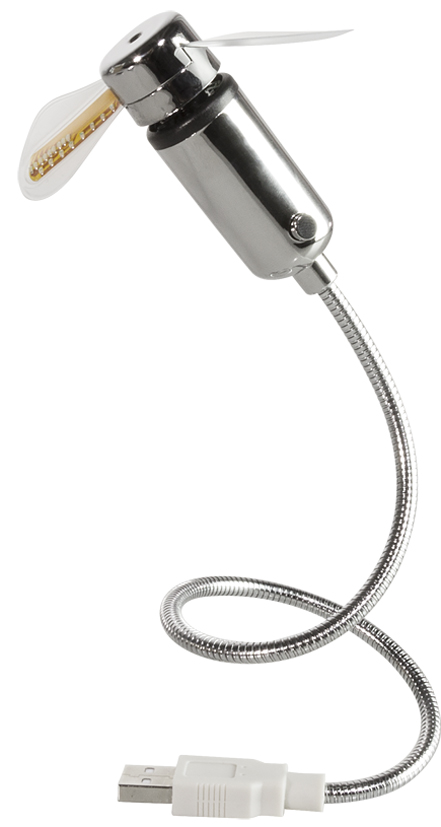 LogiLink USB-Ventilator mit Uhrzeitanzeige, silber von Logilink