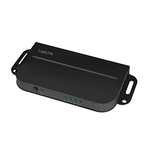 LogiLink Ultra Slim HD 4K Pro Splitter/Umschalter, 1x HDMI Eingang zu 4X HMDI Ausgang mit HDCP 2.2 & mit Montagehalterung von Logilink