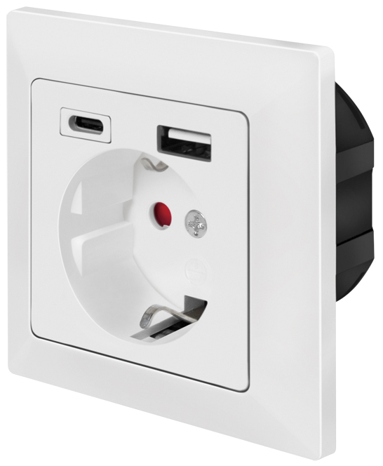 LogiLink Unterputz-Steckdose, 1x CEE 7/3, 1x USB-A, 1x USB-C LogiLink Unterputz-Steckdose, 1x CEE 7/3, 1x USB-A, 1x USB-C von Logilink