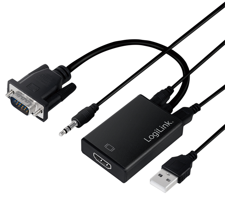 LogiLink VGA auf HDMI Konverter, 0,2 m, schwarz von Logilink