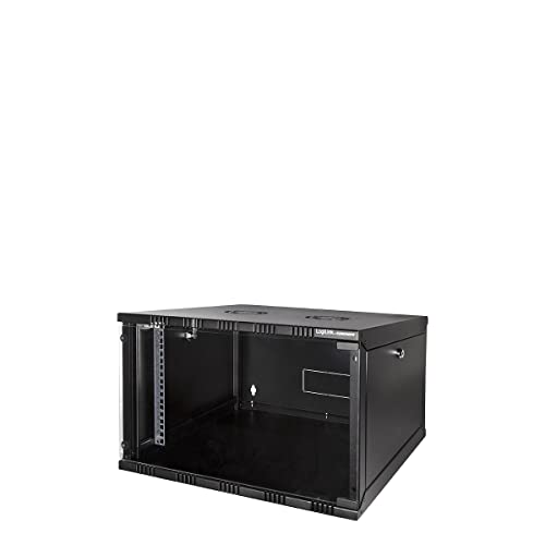 LogiLink W06A40B ECO Wandschrank 6HE (400mm Tiefe), Flat Pack (unmontiert), 48,26 cm (19 Zoll) schwarz von Logilink