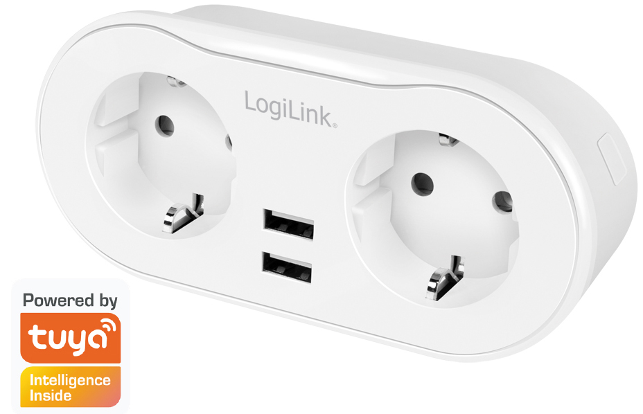 LogiLink Wi-Fi Smart Plug Adapterstecker, 2-fach + 2x USB von Logilink