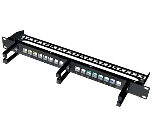 Logilink 074789 Patchpanel, 16 Plätze, Keystone, ohne Obst, mit Kabelmanagement, Schwarz Logilink 074789 Patchpanel, 16 Plätze, Keystone, ohne Obst, mit Kabelmanagement, Schwarz von Logilink