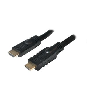 Logilink Active HDMI High Speed Cable - HDMI mit Ethernetkabel - HDMI (S) bis HDMI (S) - 20 m - Schwarz - aktiv, geformt, 4K Unterstützung (CHA0020) von Logilink