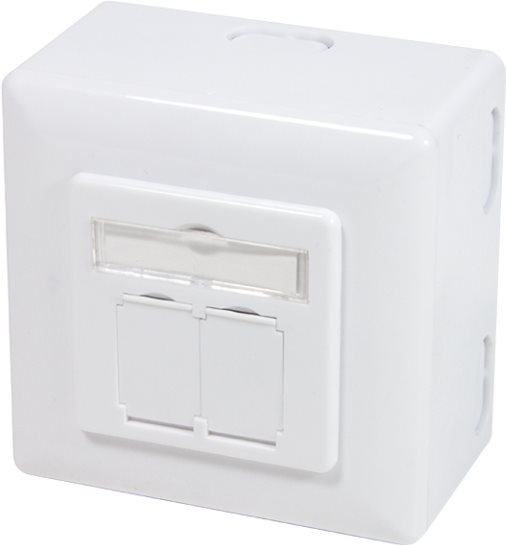 Logilink - Anschlussdose, Unterputz - RJ-45 X 2 - RAL 9003, Signal White (NP0126) von Logilink