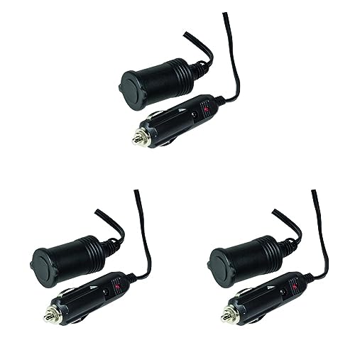 Logilink CP0111 Zigarettenanzünder Verlängerungskabel 2m schwarz (Packung mit 3) von Logilink
