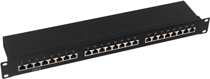 Logilink EconLine - Patch Panel - RJ-45 X 24 - Schwarz, RAL 9005 - 1U - 48.3 cm (19) (NP0055) von Logilink