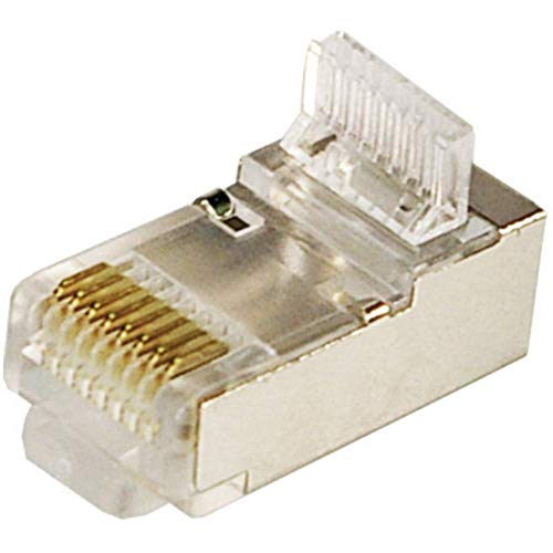 LogiLink Modularstecker CAT5 geschirmt mit Einfädelhilfe 100 Stück, Rosa, 100er Pack von Logilink