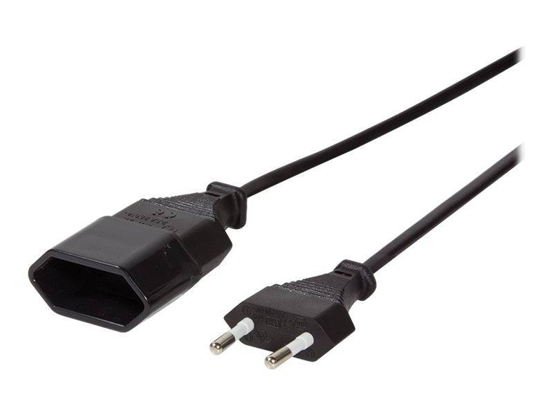 Logilink Netzkabel Euro CEE 7/16 Stecker zu Dose, 1m schwarz von Logilink