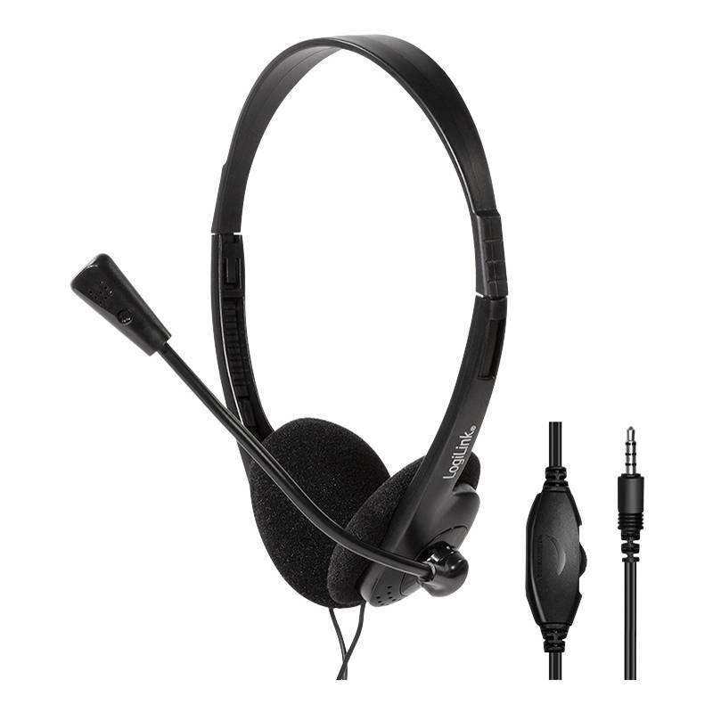 Logilink Stereo-Headset, 1x 3,5-mm-Klinke Bügelmikro Eco-Box von Logilink
