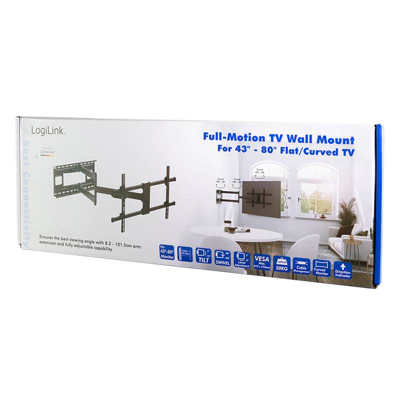 Logilink TV-Wandhalterung 43-80,50kg Tragkraft, schwenkbar Logilink TV-Wandhalterung 43-80,50kg Tragkraft, schwenkbar von Logilink