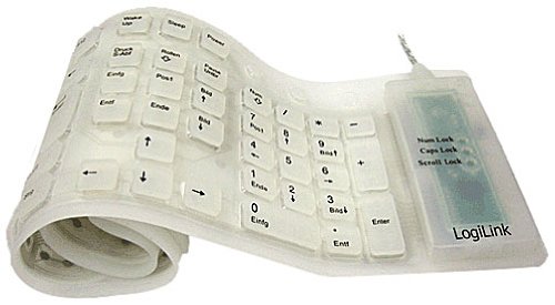 Logilink Tastatur Flexibel Wasserfest USB + PS/2 weiß von Logilink