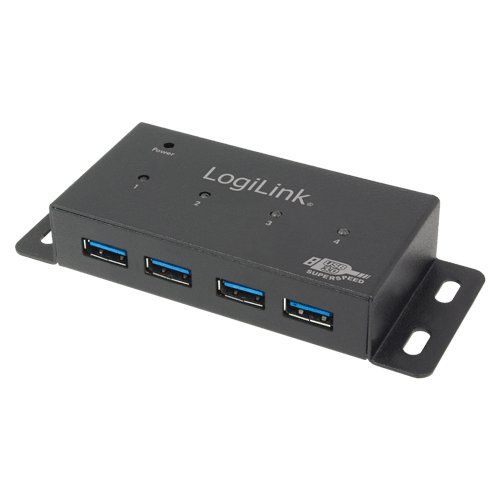 Logilink UA0149 5000 Mbit/s grau Hub & Hub – Hubs & Hub (USB 3.0 (3.1 Gen 1) Type-a, 5000 Mbit/s, 3,5 A, Grau) von Logilink