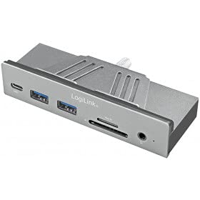 Logilink UA0347 USB 3.2 Gen 1x1 USB-C 7-in-1 Multifunktions-Hub zum Klemmen am Bildschirm von Logilink