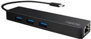 Logilink USB-C hub, 3 ports + Gigabit adapter - Hub - 3 x USB 3.1 Gen 1 + 1 x 10/100/1000 - Desktop (UA0313) von Logilink