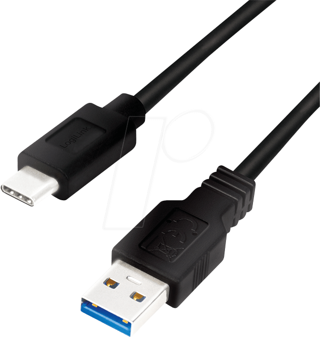 Logilink - USB-Kabel - USB Typ A (M) bis USB-C (M) umkehrbar - USB 3.2 Gen 1 - 3 A - 3 m - Schwarz (CU0171) von Logilink