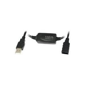 Logilink - USB-Verlängerungskabel - USB Typ A, 4-polig (M) - USB Typ A, 4-polig (W) - 10 m (USB/USB 2.0) - aktives Kabel (Signalregenerierung) - Schwarz (UA0143) von Logilink