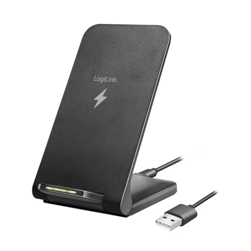 Smartphoneständer mit kabelloser Ladefunktion mit 2 Spulen, für 4–7" große Qi-fähige Geräte, einstellbare Betrachtungswinkel Smartphoneständer mit kabelloser Ladefunktion mit 2 Spulen, für 4–7" große Qi-fähige Geräte, einstellbare Betrachtungswinkel von Logilink