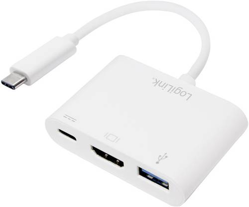 USB / HDMI Adapter [1x USB-C™ Stecker - 1x USB-C™ Buchse, HDMI-Buchse, USB 3.0 Buchse A] von Logilink