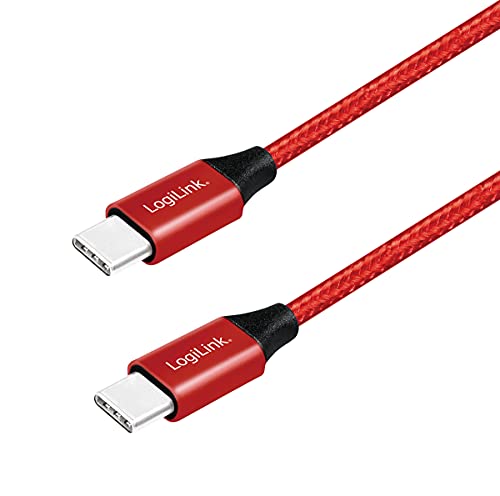 USB 2.0 Anschlusskabel, USB (Typ C) zu USB (Typ C) rot, 1m von Logilink