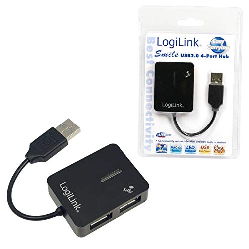 USB 2.0 Hub 4-Port, Smile, Schwarz, LogiLink® [UA0139] von Logilink