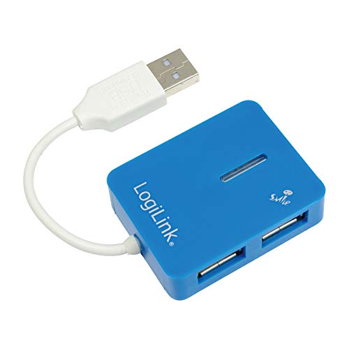 USB 2.0 Hub Smile 4-Port - Hub - 4 x Hi-Speed USB, Blau, UA-0136 von Logilink