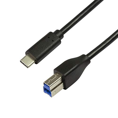 USB 3.2 (Gen1x1) Anschlusskabel, USB (Typ C) zu USB (Typ B) schwarz, 2m von Logilink