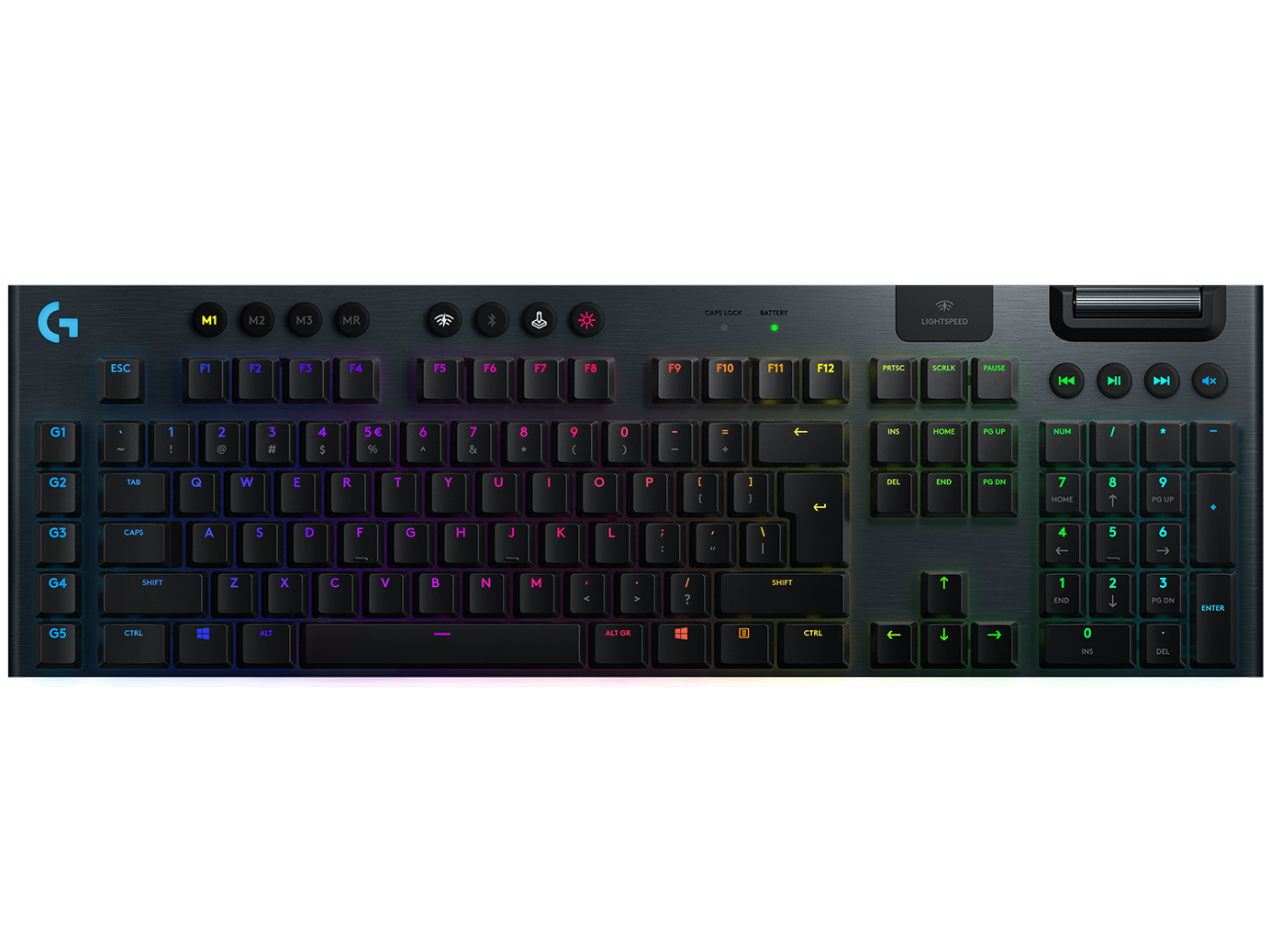 G915 Kabellose mechanische LIGHTSPEED RGB Gaming-Tastatur - Schwarz US-International Clicky von Logitech G
