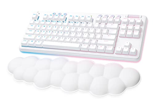Logitech G 715 Wireless Gaming Tastatur mit LIGHTSYNC RGB-Beleuchtung, Lightspeed, Linear Switches (GX Rot) und Handstütze für Tastatur, kompatibel mit PC und Mac, Weiß von Logitech G