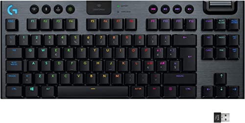 Logitech G 915 Lightspeed TKL Tenkeyless-Tastatur, kabellos, mechanisches Gaming-Profil, GL-Tactile Switches, LIGHTSYNC RGB, +40 Stunden Akkulaufzeit, Italienisch QWERTY - Schwarz Logitech G 915 Lightspeed TKL Tenkeyless-Tastatur, kabellos, mechanisches Gaming-Profil, GL-Tactile Switches, LIGHTSYNC RGB, +40 Stunden Akkulaufzeit, Italienisch QWERTY - Schwarz von Logitech G