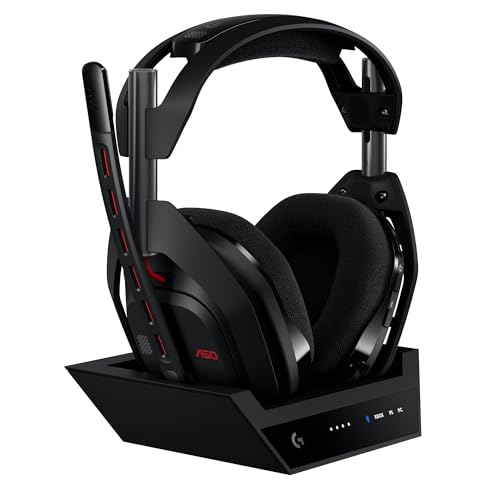 Logitech G Astro A50 LIGHTSPEED kabellose Gaming-Headset + Basisstation (Gen 5), PRO-G GRAPHENE, 3-System-Umschaltung, USB-C für Xbox, PS5, PC/Mac oder Nintendo Switch, Bluetooth - Schwarz von Logitech G