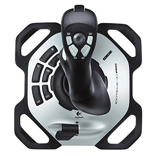 Logitech G Extreme 3D Pro Joystick, Drehknopf Rudersteuerung, 12 Programmierbare Tasten, 8-Wege Rundblickschalter, Stabiler Sockel, Schnellfeuerauslöser, USB-Anschluss, PC - Schwarz/Silber von Logitech G