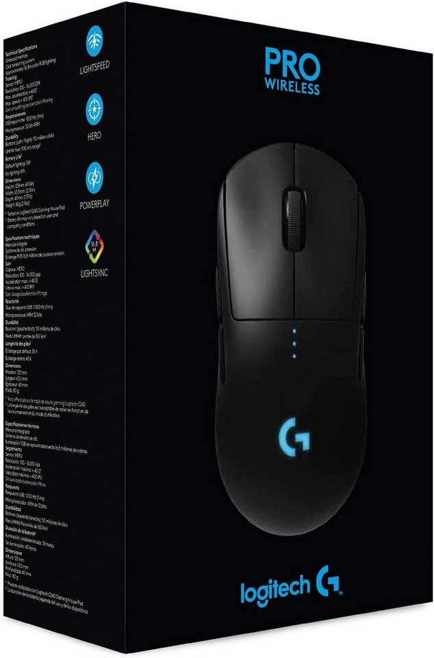 Logitech G G PRO Wireless Profi Gaming-Maus mit 25K DPI Sensor Mäuse (Funk, 25000 dpi) von Logitech G