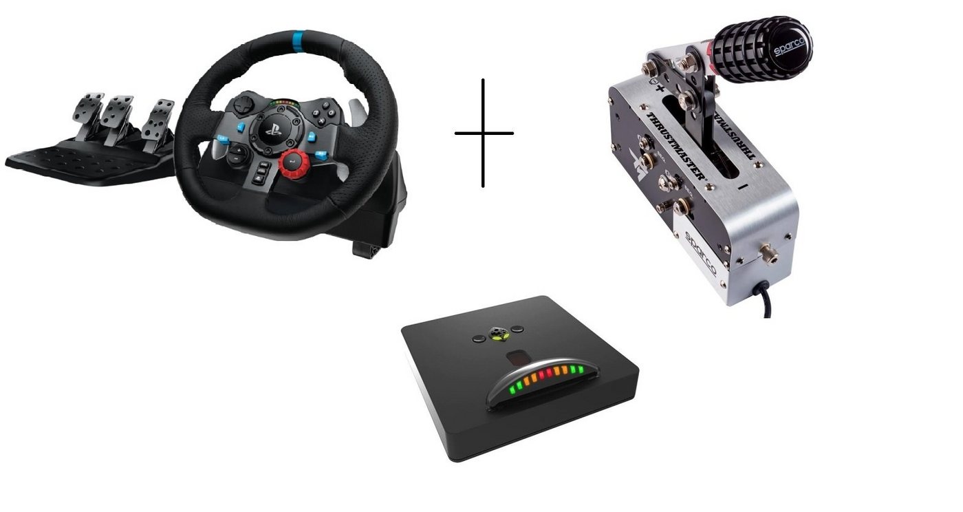 Logitech G G29 + TSS Handbrake Sparco Mod + Drive Hub Lenk­ra­d­ad­ap­ter Gaming-Lenkrad von Logitech G