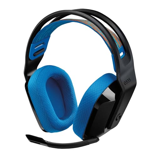 Logitech G G535 Lightspeed Wireless Gaming Headset - Leichter On-Ear-Kopfhörer, Mikrofon stummschaltbar, 33 Stunden Akkulaufzeit, kompatibel mit PS5, PS4, PC, USB-C wiederaufladbar - Schwarz/Blau Logitech G G535 Lightspeed Wireless Gaming Headset - Leichter On-Ear-Kopfhörer, Mikrofon stummschaltbar, 33 Stunden Akkulaufzeit, kompatibel mit PS5, PS4, PC, USB-C wiederaufladbar - Schwarz/Blau von Logitech G