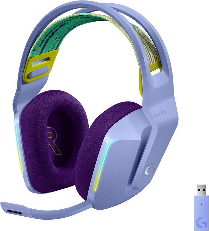 Logitech G G733 LIGHTSPEED Wireless RGB kabelloses Gaming-Headset (Ultraleicht, 20m Reichweite, Mikrofon abnehmbar, beleuchtet) von Logitech G