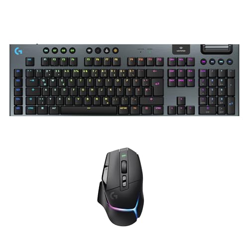 Logitech G G915 X LIGHTSPEED Low-Profile-Kabellose Gaming-Tastatur, Double-Shot-PBT-Tastenkappen, GL Brown-Tactile, PC/Mac, DEU QWERTZ, Logitech G502 X PLUS LIGHTSPEED Kabellose RGB-Gaming-Maus Logitech G G915 X LIGHTSPEED Low-Profile-Kabellose Gaming-Tastatur, Double-Shot-PBT-Tastenkappen, GL Brown-Tactile, PC/Mac, DEU QWERTZ, Logitech G502 X PLUS LIGHTSPEED Kabellose RGB-Gaming-Maus von Logitech G