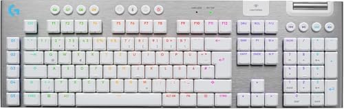 Logitech G G915 X LIGHTSPEED Low-Profile-Kabellose Gaming-Tastatur, Double-Shot-PBT-Tastenkappen, voll programmierbare Tasten, RGB-Hintergrundbeleuchtung, GL Brown-Tactile, PC/Mac, DEU QWERTZ - Weiß Logitech G G915 X LIGHTSPEED Low-Profile-Kabellose Gaming-Tastatur, Double-Shot-PBT-Tastenkappen, voll programmierbare Tasten, RGB-Hintergrundbeleuchtung, GL Brown-Tactile, PC/Mac, DEU QWERTZ - Weiß von Logitech G